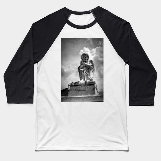 Child Angel in Black and White Baseball T-Shirt by MountainTravel